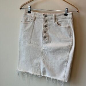Banana Republic Cream Button-Front Pencil Skirt Women’s Size 8P